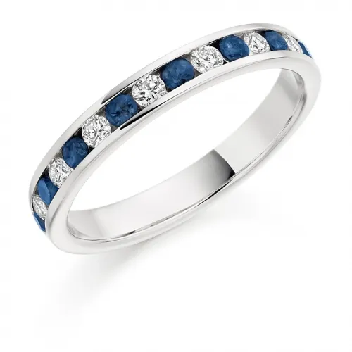 0.36ct Blue Sapphire Eternity Ring White Gold